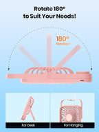 TOPK 2 Pack 5000mAh Portable Desk Fan, Ultra-Thin Rechargeable Battery Operated - Image 8