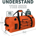 80L Dry Bag Large Waterproof Bag Roll-Top Heavy Duty Fishing Duffel Bag - Image 2