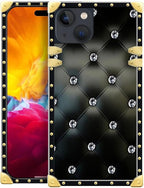 Compatible with iPhone 15 Case, Shiny Black Sofa Crystal Luxury Golden by Unknown