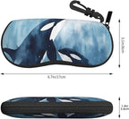 Watercolor Orca Whale Glasses Case Neoprene Portable Zipper Eyeglass Bag - Image 3