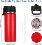 Volhoply 18oz Insulated Water Bottle Bulk 2 Pack, Kids Stainless Steel Water - Image 5