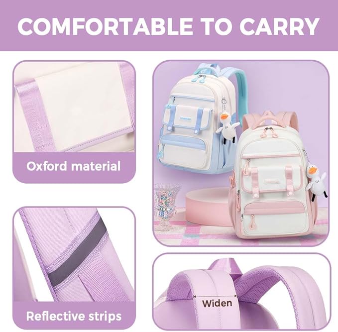Womens Girls Backpack for School Cute Aesthetic Large Laptop Backpack Kawaii - Image 4
