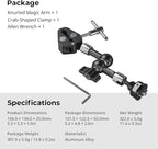 SMALLRIG 7 Inch Magic Arm with Crab-Shaped Clamp, Arm with 1/4"-20 Screw and - Image 8