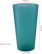 AOYITE 32 oz Reusable Drinking Cups, Unbreakable Large Plastic Tumblers set of - Image 6