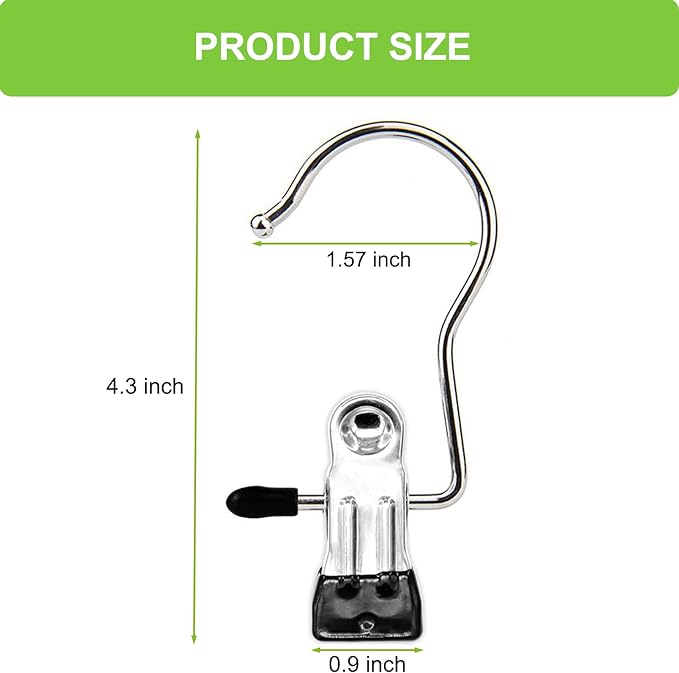 Boot Hangers Clips, 100 Pack Black Laundry Hooks Hanging Clips Clothes Pins - Image 2