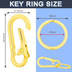 CooBigo 4Pack Small Keychain Rings, Metal Key Carabiner Clip, Mini EDC Key Ring - Image 2
