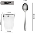 I00000 100PCS Silver Plastic Cups, 10 oz Clear Plastic Cups - Image 4