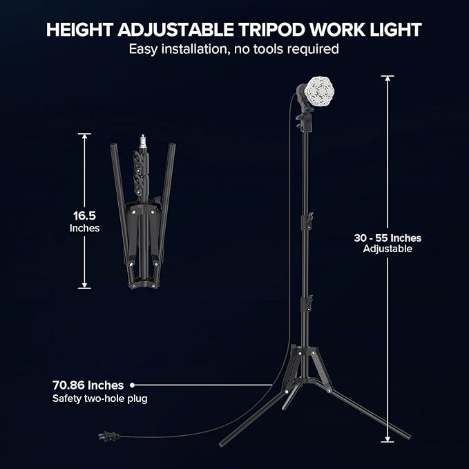 SANSI 365W Equivalent LED Work Light, 5500LM 5000K Portable Work Light - Image 5