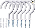 12 Pcs Ceiling Hooks for Hanging Plants, Utensils and Christmas String Lights by Etoolia