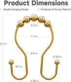 Bathway Shower Curtain Hooks, Shower Curtain Rings Rust Proof Double Hook - Image 5