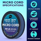 TECEUM Micro Paracord – 1.18 mm X 125 ft – Micro Utility Cord – Thin Braided - Image 4