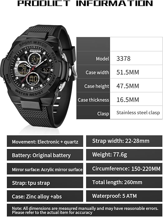 FANMIS Mens Military Multifunction Digital LED Watch Electronic Waterproof - Image 5