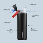 Insulated Water Bottle with Straw - Image 4