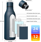 BJPKPK Insulated Water Bottles, 18 oz Stainless Steel Metal Water Bottle - Image 3