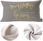 EKOBLA Motivational Phrase Pillow Cover You are My Sunshine Yellow On Gray - Image 6