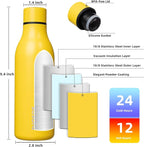 BJPKPK Insulated Water Bottles, 18 oz Stainless Steel Metal Water Bottle - Image 3