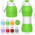 Collapsible Lightweight 20oz Water Bottle, Food-Grade Silicone BPA Free - Image 6