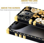 Compatible with iPhone 16 Pro Max Case, Blooming Rose Golden Flower Luxury - Image 6