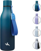 Insulated Water Bottle with Strap, 18 oz Double Wall Stainless Steel Vacuum by Konokyo