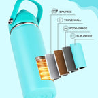 Fijinhom 24oz Insulated Stainless Steel Water Bottle, Wide Mouth Double Wall - Image 6