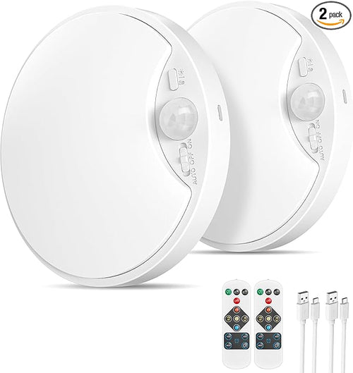 2 Pack 10000mAh Rechargeable Motion Sensor Ceiling Light by TheBairthTheBest
