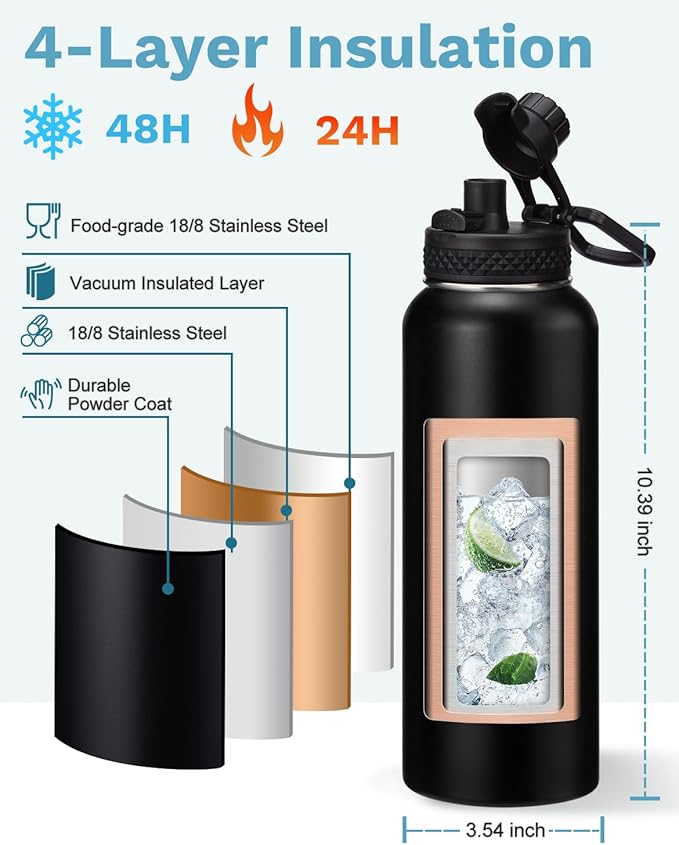 BENZZO Insulated Water Bottle 40 oz - Image 5