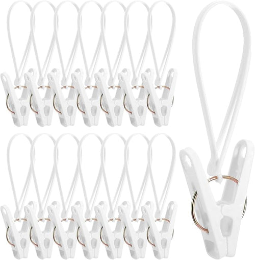 15 Pack Laundry Hooks with Rope, Windproof Drying Rack Accessories by Unknown