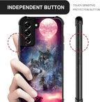 for Samsung Galaxy S22 Plus Case, Star Two Wolfs Howling Pattern Graphic Design - Image 4