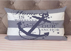 EKOBLA Nautical Pillow Covers Home is Wherever We Drop Our Anchor Waist Lumbar - Image 4