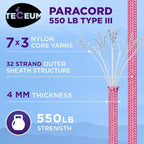 TECEUM 5/32" Paracord Rope 1000 – 1000ft / 200ft / 100ft / 50ft – Tactical - Image 2