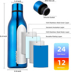 BJPKPK Insulated Water Bottles, 18 oz Stainless Steel Metal Water Bottle - Image 3