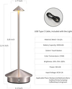 Modern Cordless Table Lamp Set of 2, Portable LED Desk Lamps, 5000mAh - Image 5