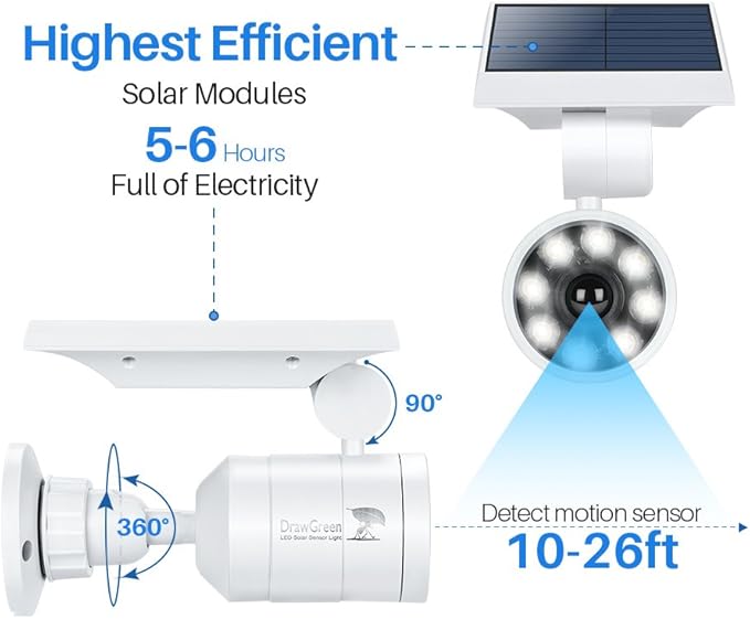 Solar Motion Sensor Light Outdoor of 2, Motion Sensor Solar Lights Aluminum - Image 5