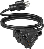 DEWENWILS 6FT Extension Cord, Tri-Tap Extension Cord Splitter, 3 Outlet 16/3 by DEWENWILS