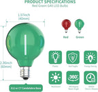 Meconard G40 Colored LED String Light Bulbs, Shatterproof LED 1 Watt Globe - Image 2