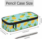 Pineapple Pencil Bag Tropical Fruit Exotic White Polka Dots Yellow Blue Big - Image 2