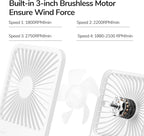 JISULIFE Small Desk Fan Battery Operated, 180° Foldable Portable Fan, 4 Speeds - Image 5