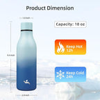 Insulated Water Bottle with Strap, 18 oz Double Wall Stainless Steel Vacuum - Image 2