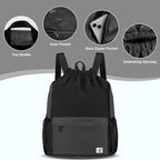 Drawstring Backpack with Mesh Pockets String Gym Bag Sackpack Sandproof Water - Image 4