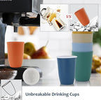 Homienly Wheat Straw Cups, Unbreakable Drinking Glasses 16oz, Beach-Colorful - Image 5