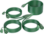 K KASONIC - 40FT Outdoor Extension Cord 1 to 3 Splitter, 3 Prong Outlets Plugs by KASONIC