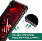 for iPhone X/Xs Case, Gestures Funny Skull Pattern Graphic Design Girl Boy Soft - Image 3