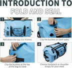 80L Dry Bag Large Waterproof Bag Roll-Top Heavy Duty Fishing Duffel Bag - Image 7