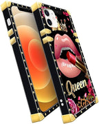 Compatible with iPhone 11 Case, Glitter Red Rose Queen Leopard Lipstick Luxury - Image 3