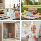 4 PCS Colored Plastic Drinking Glasses, Reusable Acrylic Drinking Cups - Image 2