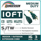 10FT Outdoor Extension Cord-16/3 SJTW Durable Green Extension Cord - Image 3