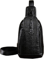 Hebetag Crocodile Genuine Leather Sling Chest Bag - Image 8