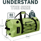 80L Dry Bag Large Waterproof Bag Roll-Top Heavy Duty Fishing Duffel Bag - Image 2