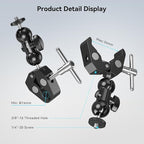 SMALLRIG Super Camera Clamp Mount, Double Ball Head Magic Arm Adapter, - Image 6