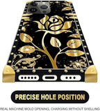 Compatible with iPhone 16 Pro Max Case, Shine Gold Rose Luxury Golden Decoration - Image 5